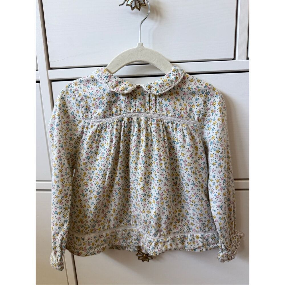 Mini Boden 18-24 Months Ditsy Floral Peter Pan Collar Blouse Top